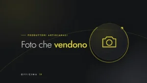 Copertina Officina 19 con icona di macchina fotografica e titolo «Foto che vendono»