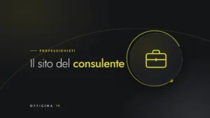 Copertina Officina 19 con icona di valigetta da lavoro e titolo «Il sito del consulente»